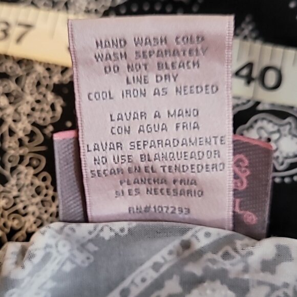 Black & White Bandana Print Maxi Skirt With Drawstring Waist By Metro Wear S - Picture 8 of 8